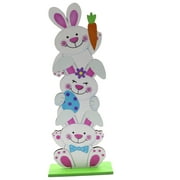 Easter Day Wood Bunny Tabletop Ornaments Decorationation,Easter Day Sign Decoration, Figurines Tabletopper OrnamentsSpring Easter Day Home Decorationations, Easter Gift(Buy 2 Get 1 Free)