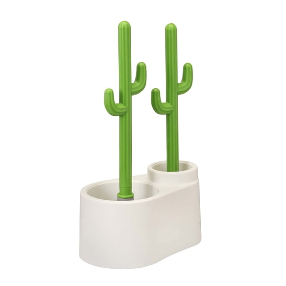 Set de desatascador y escobilla para inodoro ALLOBUB Cactus Bathroom, 1 juego
