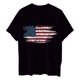 thumbnail image 4 of Fiudx Liquidación de Ahorros de Verano Camiseta de Manga Corta con Cuello Redondo y Estampado Informal En La Parte Delantera y Trasera Del Día de La Independencia para Mujer, 4 of 5