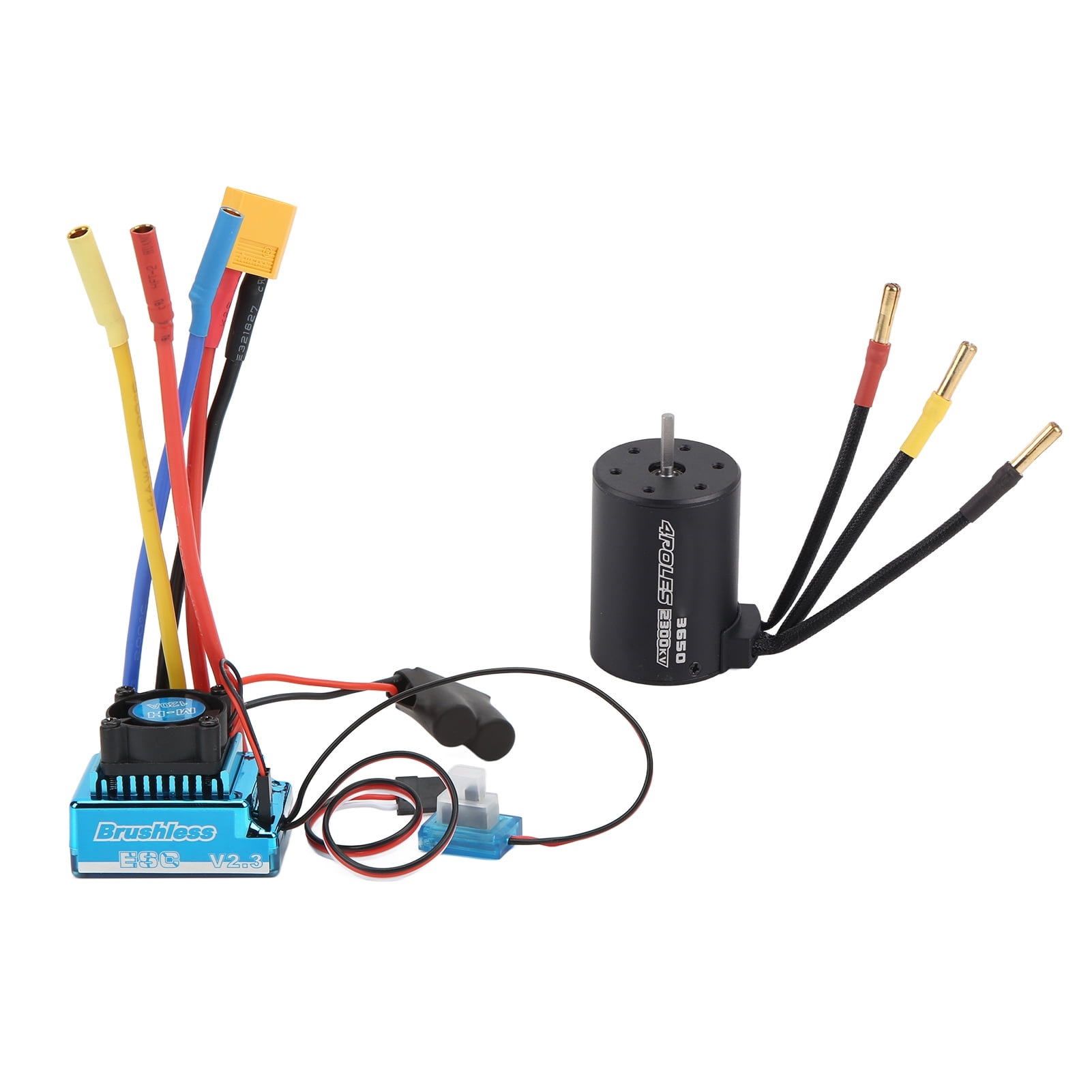 Moteur Brushless 3650 2300KV étanche + ESC 120A - Pour Voiture RC 1/10 1/8 - Puissance 900W - Avec Carte De Programmation