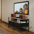 thumbnail image 6 of 47.2"L TV Cabinet Industrial TV Cabinet with Fabric for Living Room, Bedroom With Charging Stake Gray, 6 of 6