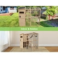 thumbnail image 4 of Large Catio Outdoor Cat Enclosure, Wooden Cat Cage Indoor Playpen for Multiple Cats with Waterproof Roof,Platforms, Resting Box, Bridges, Hammock, Ladder,76"L x 36"W x 69"H, 4 of 5