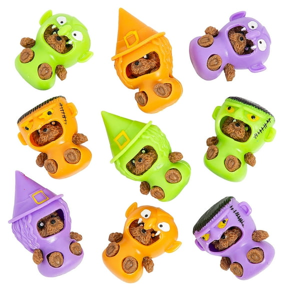 Fun Express 2 1/2" - 3 1/4 Halloween Costume Rubber Bear Characters - 12 Pieces