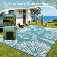 thumbnail image 3 of SIXHOME 8'x10' Waterproof Reversible Outdoor Rug, Coastal Ocean-Inspired Patio Rug, Lightweight Woven Plastic Carpet for RV, Camping, Deck & Balcony, Teal, 3 of 7