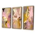 thumbnail image 3 of Designart "Vintage Bliss Retro Pink and Gold II" Abstract Collages Framed Wall Art Set Of 3 - Gold Transitional Frame Gallery Set For Office Decor, 3 of 6