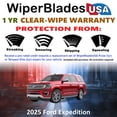 thumbnail image 2 of 2025 Ford Expedition Beam Wiper Blades Wipers w/1yr Warranty (Set of 3) w/Rear Wiper (WiperBladesUSA), 2 of 5