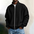 thumbnail image 2 of Eiyaclvo Zip Up Sweatshirt for Men No Hood Waffle Knit Jacket Full Zip Stand Collar Long Sleeve Fall Sweatshirt Jackets L, 2 of 7