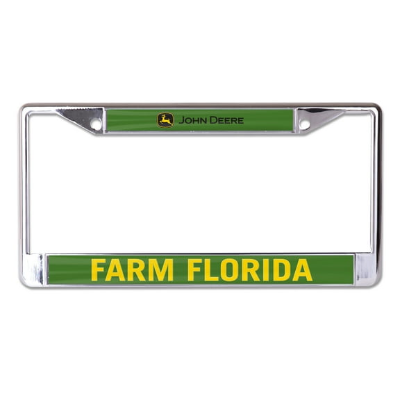 John Deere Officially Licensed WinCraft State Pride Metal License Plate Frame, Farm Florida