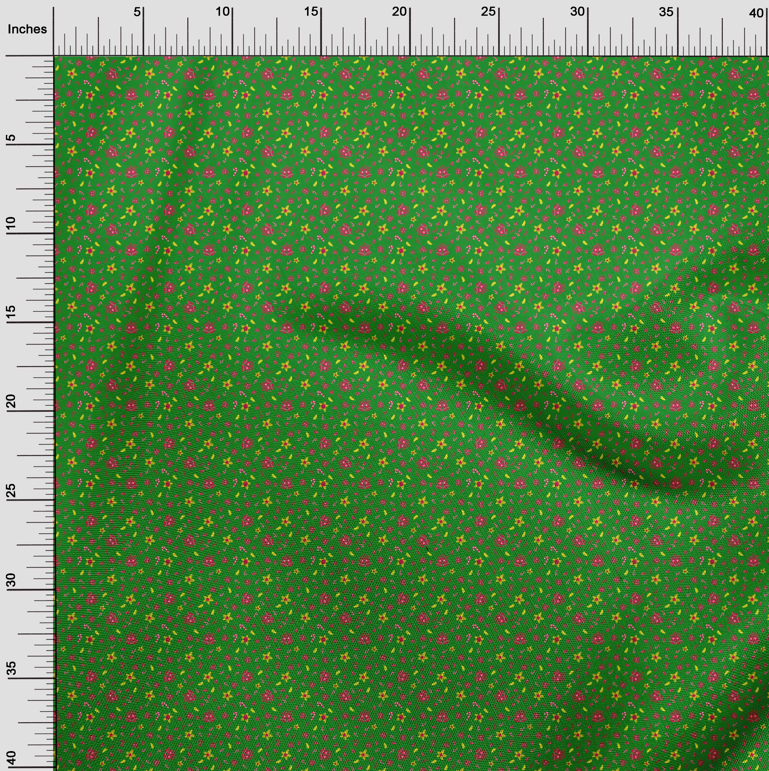 oneOone Velvet Green Fabric Christmas Quilting Supplies Print Sewing Fabric By The Yard 58 Inch Wide