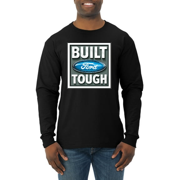Wild Bobby, Ford Built Tough, Cars and Trucks, Men Long Sleeve Shirt, Black, Small