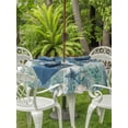 thumbnail image 2 of Outdoor Tablecloth with Umbrella Hole & Zipper, Sea Turtle Coastal Round Tablecloth 54 Inch, Blue Teal Beach Ocean Nautical Coral Patio Table Cover Waterproof Table Cloth for Picnic/Party, 2 of 7