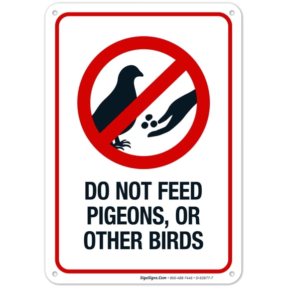 Do Not Feed Pigeons Or Other Birds Sign,