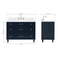 thumbnail image 5 of ARIEL Monroe 48 Inch Single Oval Sink Bathroom Vanity With Carrara White Quartz Countertop 1.5 Inch Edge In Midnight Blue, 5 of 8