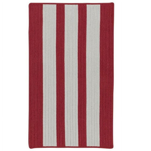 Colonial Mills Rug EV67R072X108S Everglades Vertical Stripe Braided Area Rug Sunset Red - 6 x 9 ft.