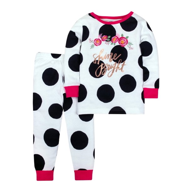 Lamaze Cotton Long Sleeve TShirt & Pants, 2piece Pajama Set (Baby Girls & Toddler Girls
