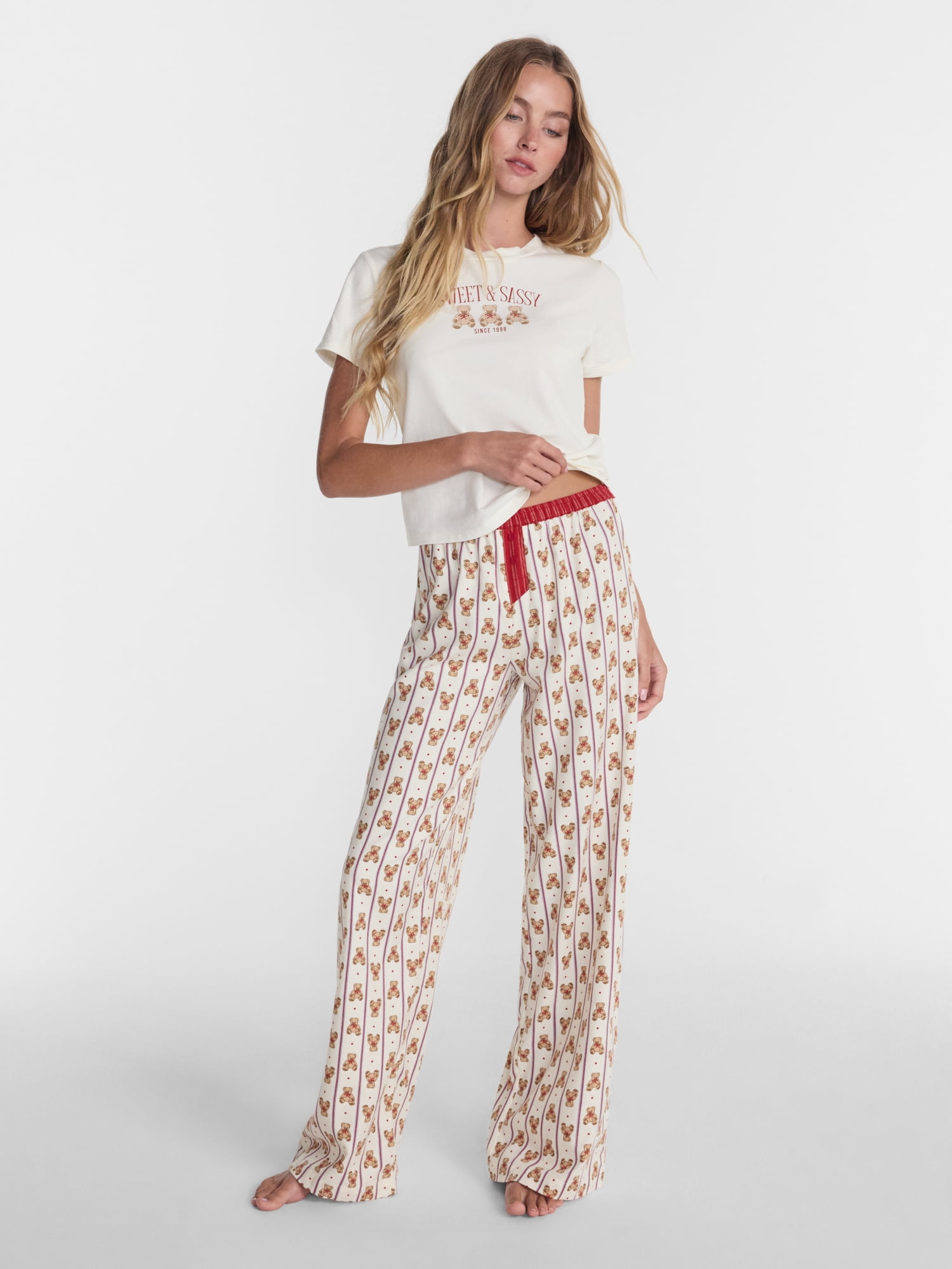 No Boundaries Print Boxer Sleep Pants, 31" Inseam, Women's XS-XXL