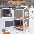 thumbnail image 6 of Petsblublu Insulated Outdoor Cat House 2 Story Weatherproof Elevated Outside Cat Shelter, Gray, 6 of 8