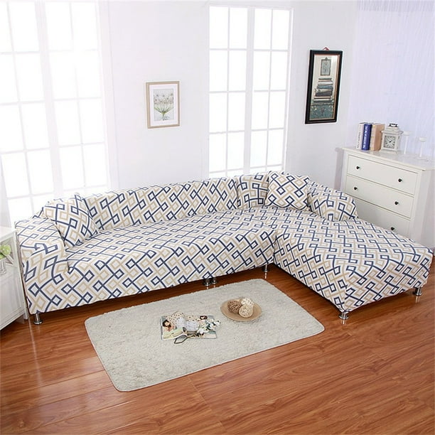 Universal Sofa Covers For L Shape 2pcs Polyester Fabric Stretch Slipcovers 2pcs Pillow Covers For Sectional Sofa L Shape Couch Walmart Com Walmart Com