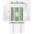 thumbnail image 6 of No Hook Shower Curtain with Snap in Liner, Boho Moroccan Sage Green Gradient Striped Geometric Hotel Shower Curtains for Bathroom, Washable Shower Curtain Liner Set with Mesh Top Window, 60"x72", 6 of 6