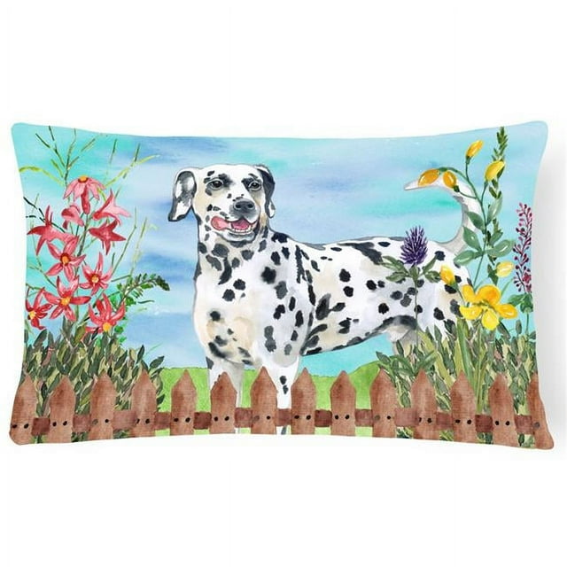 Carolines Treasures CK1215PW1216 Dalmatian Spring Canvas Fabric Decorative Pillow