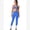 Electric Blue, variant on Women 2 Piece Workout Seamless Halter Sports Bra Scrunch Butt High Waist Leggings Yoga Gym Set