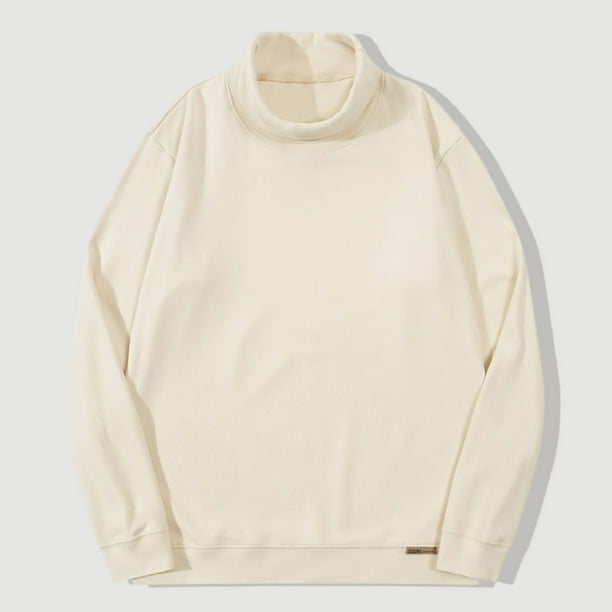 pstuiky camisetas de manga larga para hombre, Blusas y camisas de cuello redondo de manga larga de color liso y ajustadas para hombre Tops casuales para hombres xl