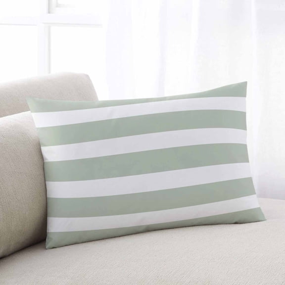 Sage Green Stripe Standard Size Pillow Cover,Pillowcase Protectors with Zipper,Breathable Decorative Throw Pillow Case Cover,Modern Simple Geometric White Striped Pillow Shams for Couch 20x26Inch