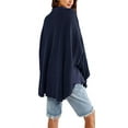 thumbnail image 2 of Langwyqu Spring Fall Women Long Sleeve Waffle Knit Oversized Loose Button Jacket Tops, 2 of 3