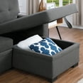 thumbnail image 6 of Aukfa 92" Sofa Bed Reversible Sectional Sleeper Sofa with Storage Chaise&Side USB &Cupholder Console for Living Room, Linen, Gray, 6 of 11