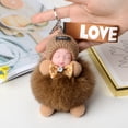 thumbnail image 1 of LLavero de bebé durmiendo con pompón, llaveros de muñeco de peluche esponjoso bonito, bolsos para mujer y niña, llaveros, llavero de coche, regalo, decoración encantadora xuanjing unisex, 1 of 2