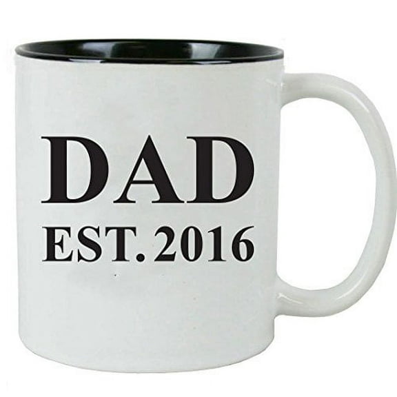 Dad Established EST. 2016 for Father's Day - 11 oz Ceramic Coffee Mug - Great Gift for Father's Day, Birthday, Christmas for Dad, Grandpa - By CustomGiftsNow (1)