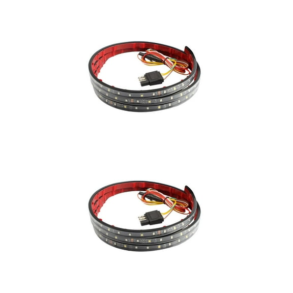 MLINS 2 pcs 50Inches Two-color Flowing Water Conducts Light Heavy Cargo Trailer Brake Steering Taillight(Red White)