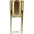 thumbnail image 2 of Gold Indoor Outdoor Metal Planter Dome Set of 2, Large Planters with Removable Stands, 2 of 8