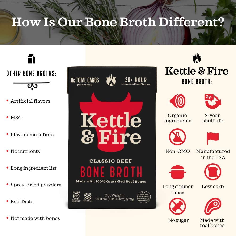 Kettle & Fire Bone Broth Beef 16.2 fl oz Pack of 2