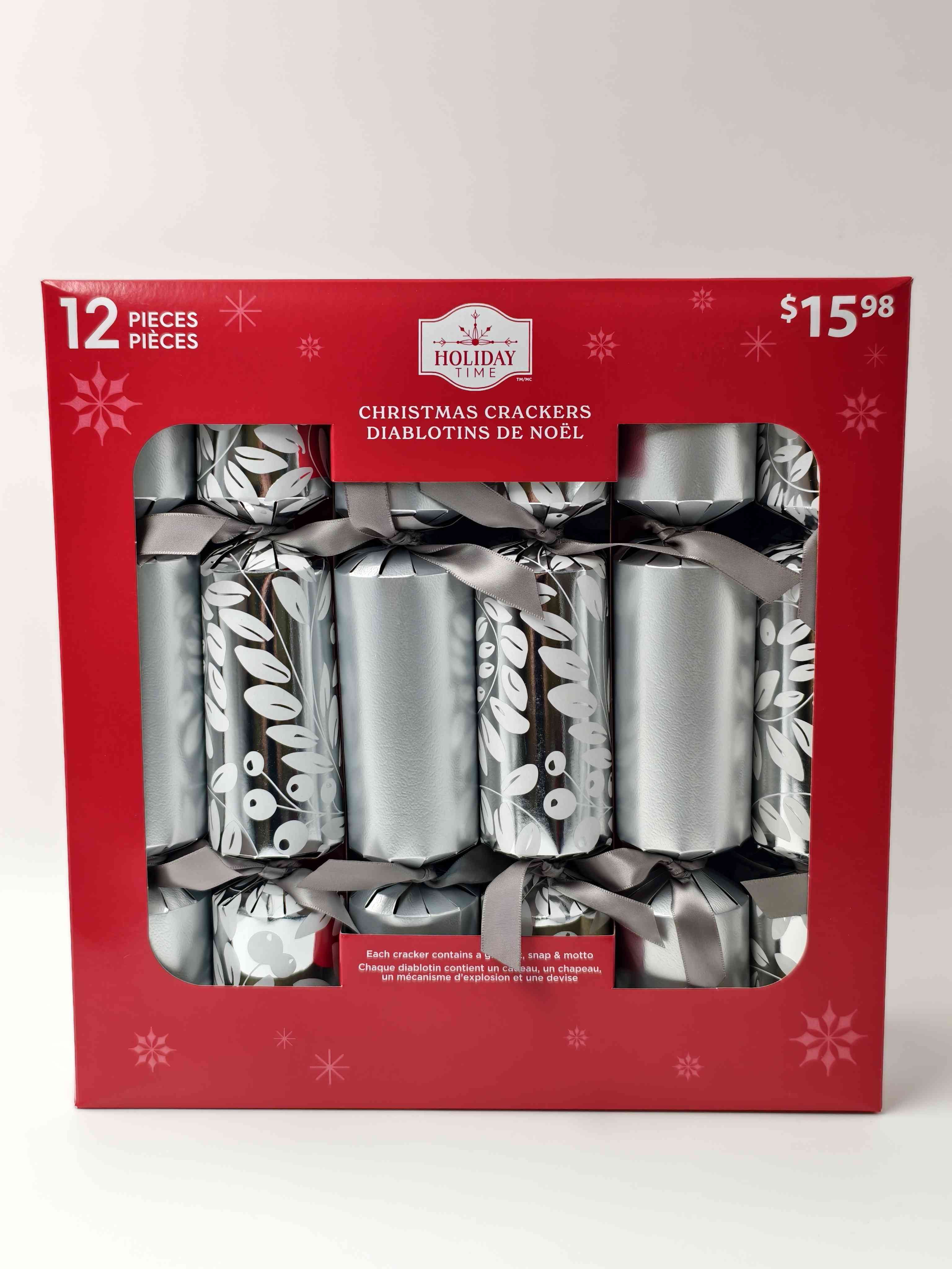 Lot de 12 crackers de Noël premium Holiday Time, motif botanique argenté, multicolore HOLIDAY TIME PL DIABLOTIN PAQ12