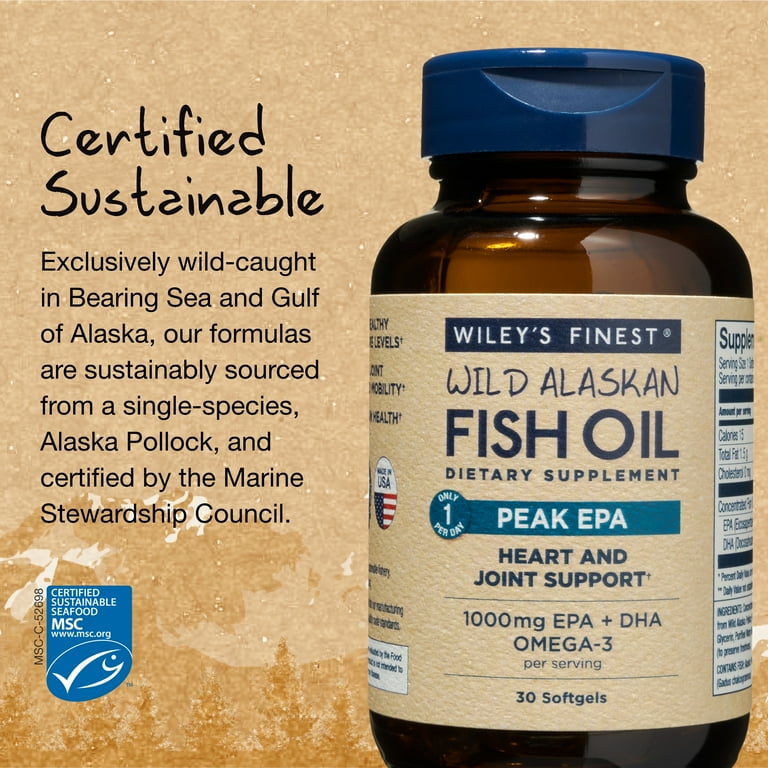 Walgreens Wild Caught Alaskan Half-the-Size Fish Oil with Omega-3 Softgels