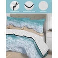 thumbnail image 4 of Quilts Twin XL Size, Teal Coastal Soft Comforter Bedding Set for Bed, Summer Beach Starfish Nautical Seaside Lightweight Quilted Bedspread with Pillow Cover(2 Pieces) for All Season, 68x98 Inch, 4 of 6