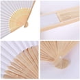 thumbnail image 2 of Abanico de boda ZHAOCHENG 12 piezas blanco abanico Plegable de madera papel japonés bolsillo Plegable Regalos de damas de honor decoración de fiesta de boda, 2 of 5