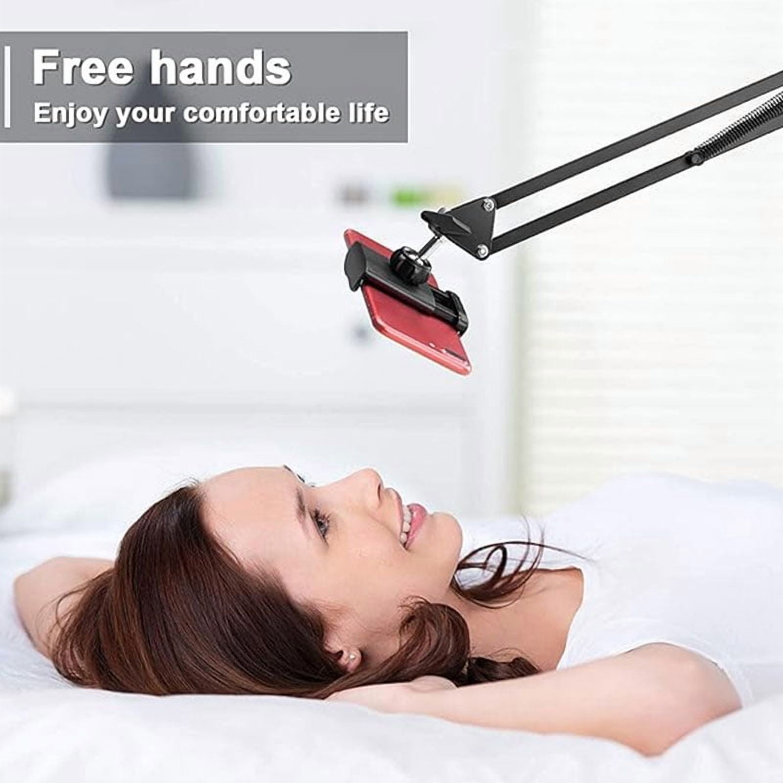 Cell Phone Holder, Universal Phone Stand Clip Lazy Bracket Flexible Articulating Arm Phone Mount Compatible with iPhone 15 14 13 12 11 Pro Xs Max XR X 8 7 6, Samsung