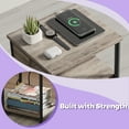 thumbnail image 4 of LEDREM Multifunctional 3 Tiers Nightstand, Slim Sofa Side Table with Built-in Power Hub, 6.5ft Extension Cord, Sturdy Metal Frame Compact Storage Furnishing for Small Narrow Space, 4 of 6