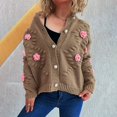 thumbnail image 2 of Kaondbfi Women's Cardigan, Embroidered Cardigan with Embroidered Detail 3D Flower Cardigan Flower Button Up Long Sleeve Cardigan Winter Clothing for Women, 2 of 9