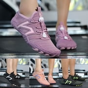 Barefoot Shoes Womens Mens Walking Hiking Shoes Wide Toe Box Breathable Water Shoes for Outdoor Beach Pool Black Size 9