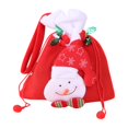 thumbnail image 4 of Christmas Drawstring Gift Bag Red Treat Pouch Spacious Bag Present Bag Packaging Snowman, 4 of 9