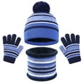 thumbnail image 2 of HAOTAGS Boys Hat Sets,Thick Warm Winter Fleece Hat,Gloves & Scarf 3-Piece Set Blue Free Size, 2 of 8
