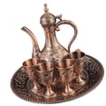 thumbnail image 2 of Juego de tetera de vino de Metal Retro con tazas, juego de té de lujo Vintage para fiesta, mesa de comedor, dormitorio, sala de estar, regalo de boda Bronce rojo, 2 of 8
