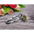 thumbnail image 5 of Champagne Diamond Moissanite Engagement Ring Unique Leaf and 8x6mm Oval Shaped Combination 1.50 Carat 10k White Gold Anniversary Gift, 5 of 5