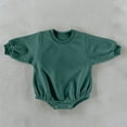 thumbnail image 5 of OGLCCG Toddler Baby Boy Girl Bubble Romper Infant Oversized Plain Long Sleeve Crewneck Sweatshirt Bodysuit Cute Bodysuit Tops 0-24M, 5 of 5