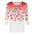 thumbnail image 5 of fheaev Ugly Christmas Shirt for Women Fashion Xmas Printed 3/4 Sleeve Round Neck T-Shirt Loose Vacation Xmas Holiday Party Pullover Tunic Top Blouse, 5 of 5