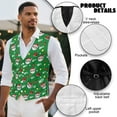 thumbnail image 6 of Yuyamidu Santa Claus Mens Suit Vest Business HO-HO-HO Formal Dress Vests for Men Green Christmas Casual Wedding Tuxedo Party Waistcoat Size 4XL, 6 of 7