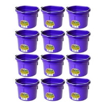 Little Giant 2 Gallon All Purpose Flat Back Plastic Bucket, Purple, (12 Pk)